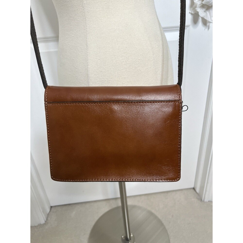 Patricia Nash Tan Leather Flap Satchel Cross Body Purse & Matching Card Wallet - Picture 9 of 16